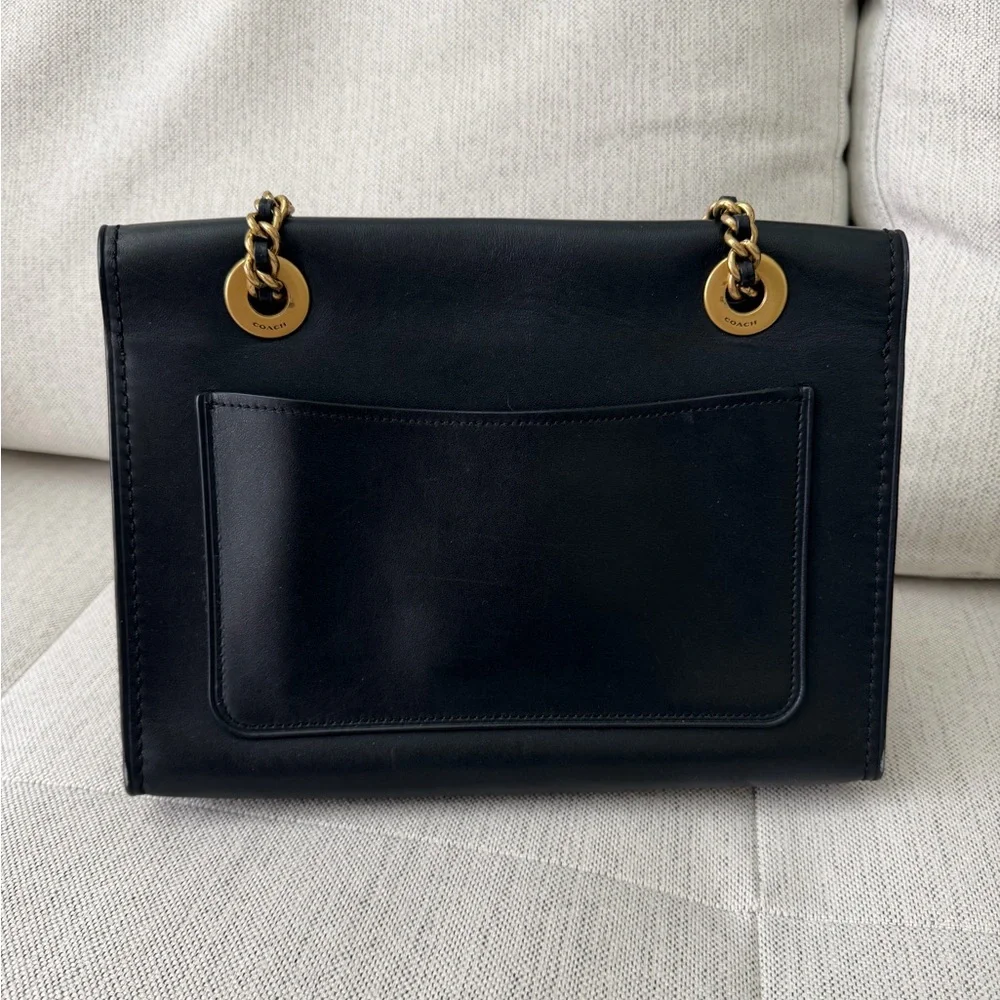 Coach Leather Flap Shoulder Bag with Adjustable Chain Strap - Picture 2 of 11